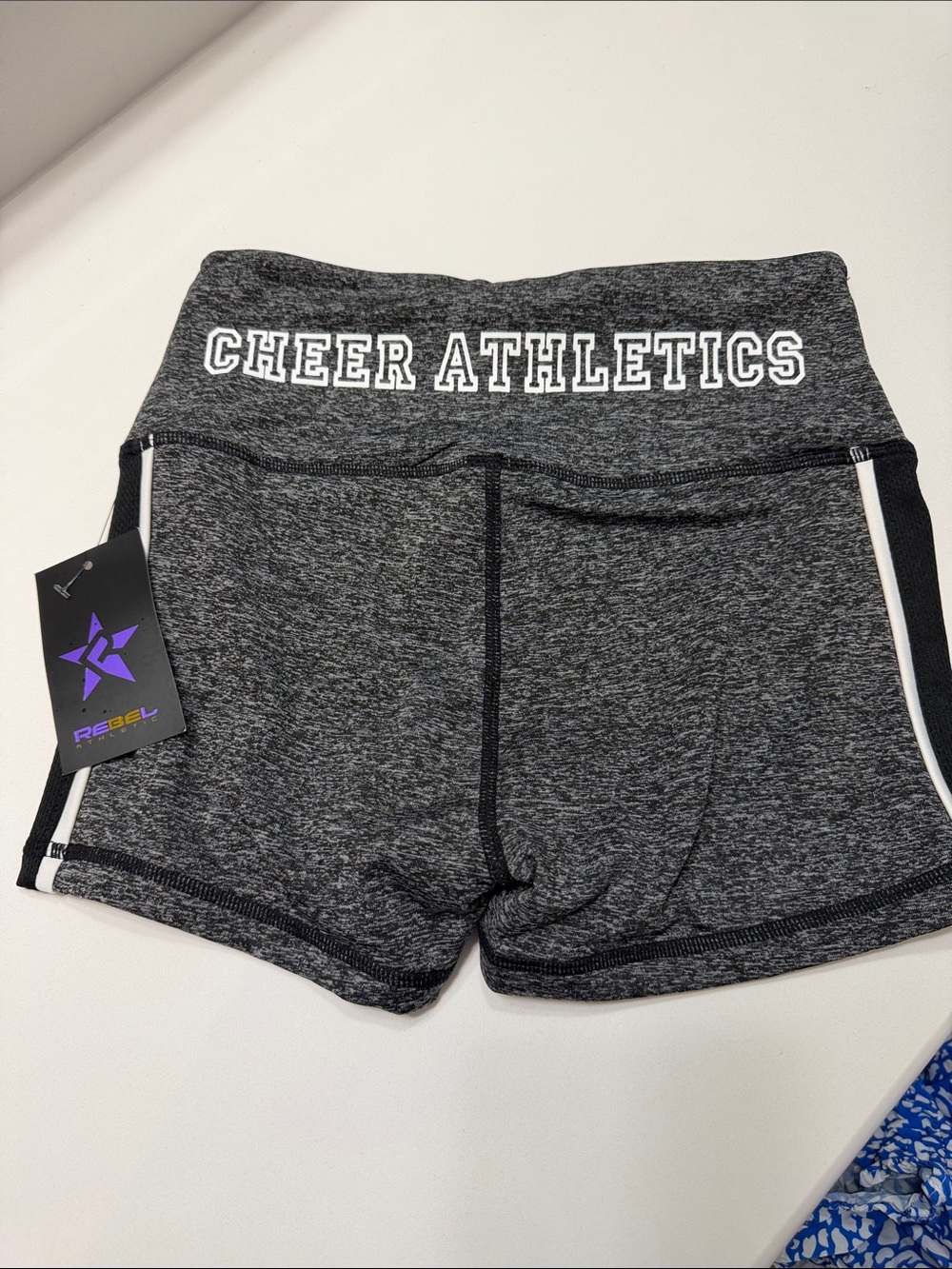 Rebel Athletic Charcoal Heather 'CHEER ATHLETICS' High-Rise Performance Shorts